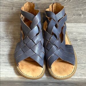 Women's Blue Leather Sandals